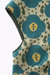Short sleeves top in printed cotton blend cashmere